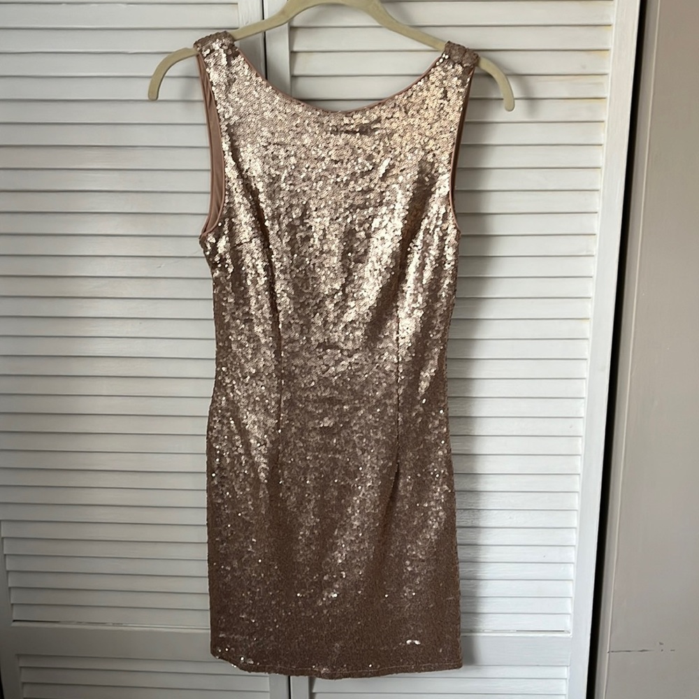Lulus Shine Time Gold Short Sequin Dress